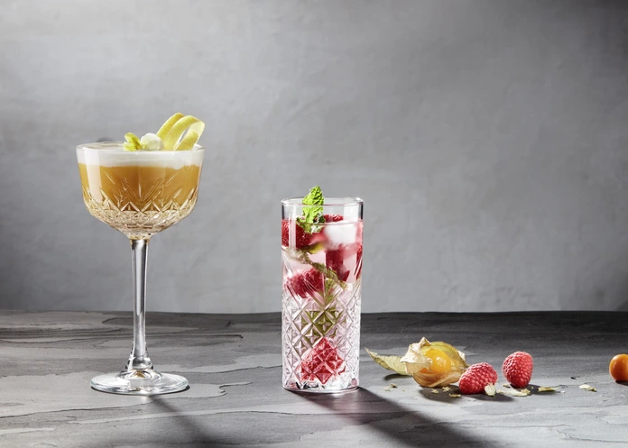 Pasabahce Timeless Cocktail Highball Glasses, 180 ml, Transparent Soda-Lime Glass with Vintage Relief Design, Dishwasher Safe, Set of 12 Pieces