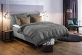 LUSINI Solutions GmbH Yardware Cube Hotel Bed Linen, 100% Cotton Damask Percale, 200 TC, 280 cm Width, Slate Grey Plaid, OEKO-TEX Standard 100