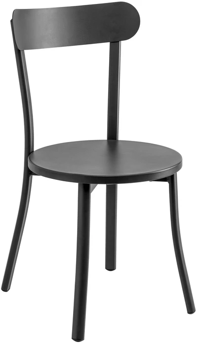 Set de 4 scaune bistro exterioare VEGA Pavonia, Antracit, aluminiu vopsit electrostatic, rezistente la intemperii si UV, sarcina max 160 kg, 46x49x83 cm