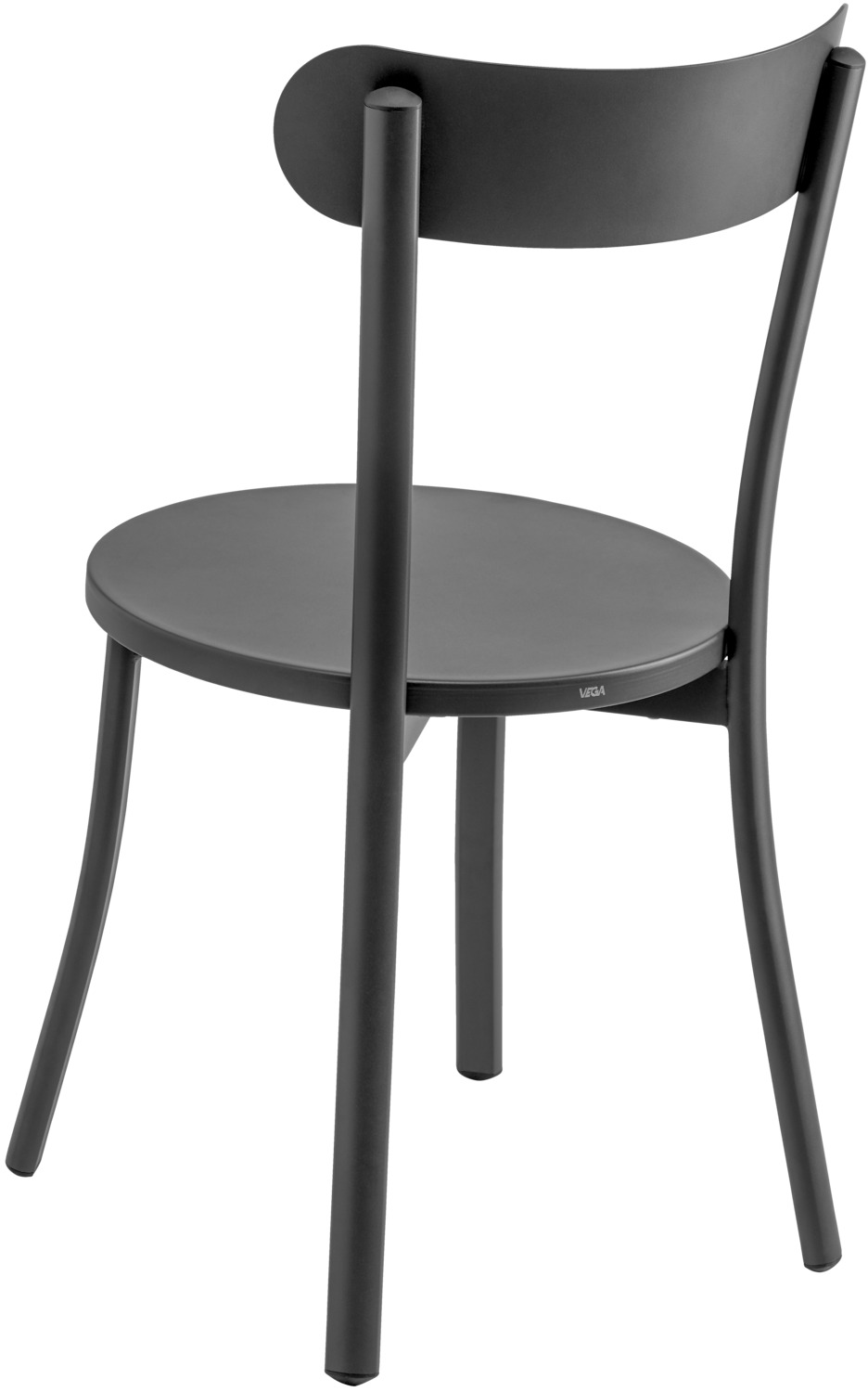 Set de 4 scaune bistro exterioare VEGA Pavonia, Antracit, aluminiu vopsit electrostatic, rezistente la intemperii si UV, sarcina max 160 kg, 46x49x83 cm