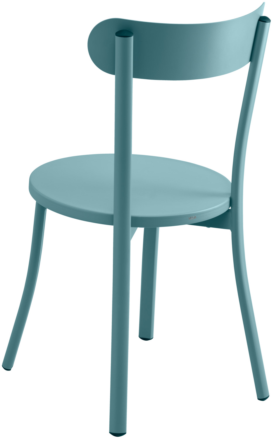 Set de 4 scaune bistro exterioare VEGA Pavonia, Albastre, aluminiu vopsit electrostatic, rezistente la intemperii si UV, sarcina max 160 kg, 46x49x83 cm