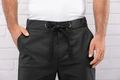 Jobeline Move Men's Chef Trousers, Slim Fit Tapered Leg, Cotton-Polyester Blend, Elasticated Waistband with Drawstring, Black