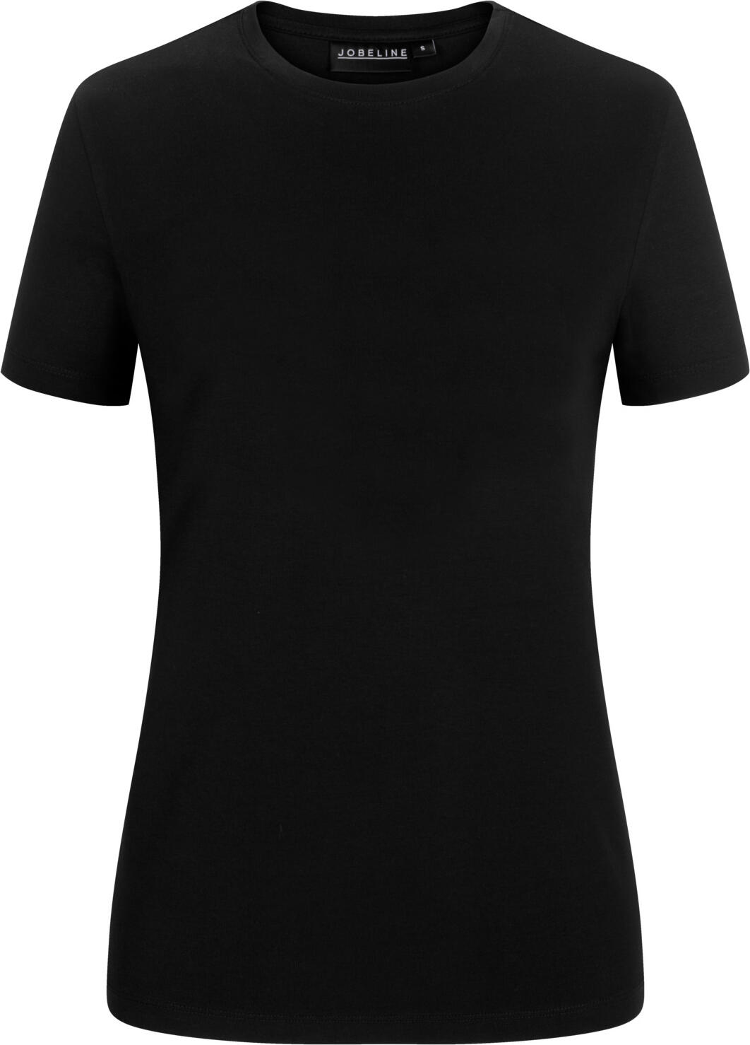 Jobeline Malme Women's Short Sleeve T-shirt, Black, Size M, Stretch Cotton Jersey 190 g/m², Regular Fit, Round Neck, OEKO-TEX Standard 100, Catering and Gastronomy