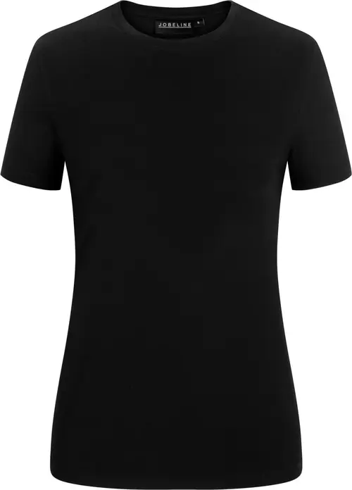 Jobeline Malme Women's Short Sleeve T-shirt, Black, Size M, Stretch Cotton Jersey 190 g/m², Regular Fit, Round Neck, OEKO-TEX Standard 100, Catering and Gastronomy