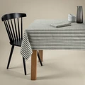 LUSINI Glava Tablecloth, Square 100 x 100 cm, 100% Cotton Linen Look, Two-Colour Stripe Pattern, OEKO-TEX Standard 100 Certified, Durable Easy-Care Fabric
