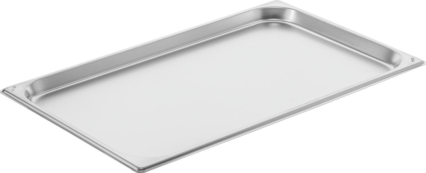 VEGA Premium GN Container 1/1, 18/10 Chrome-Nickel Stainless Steel, 2.55L Capacity, 53x32.5x2 cm, Reinforced Corners, Stackable, Dishwasher Safe