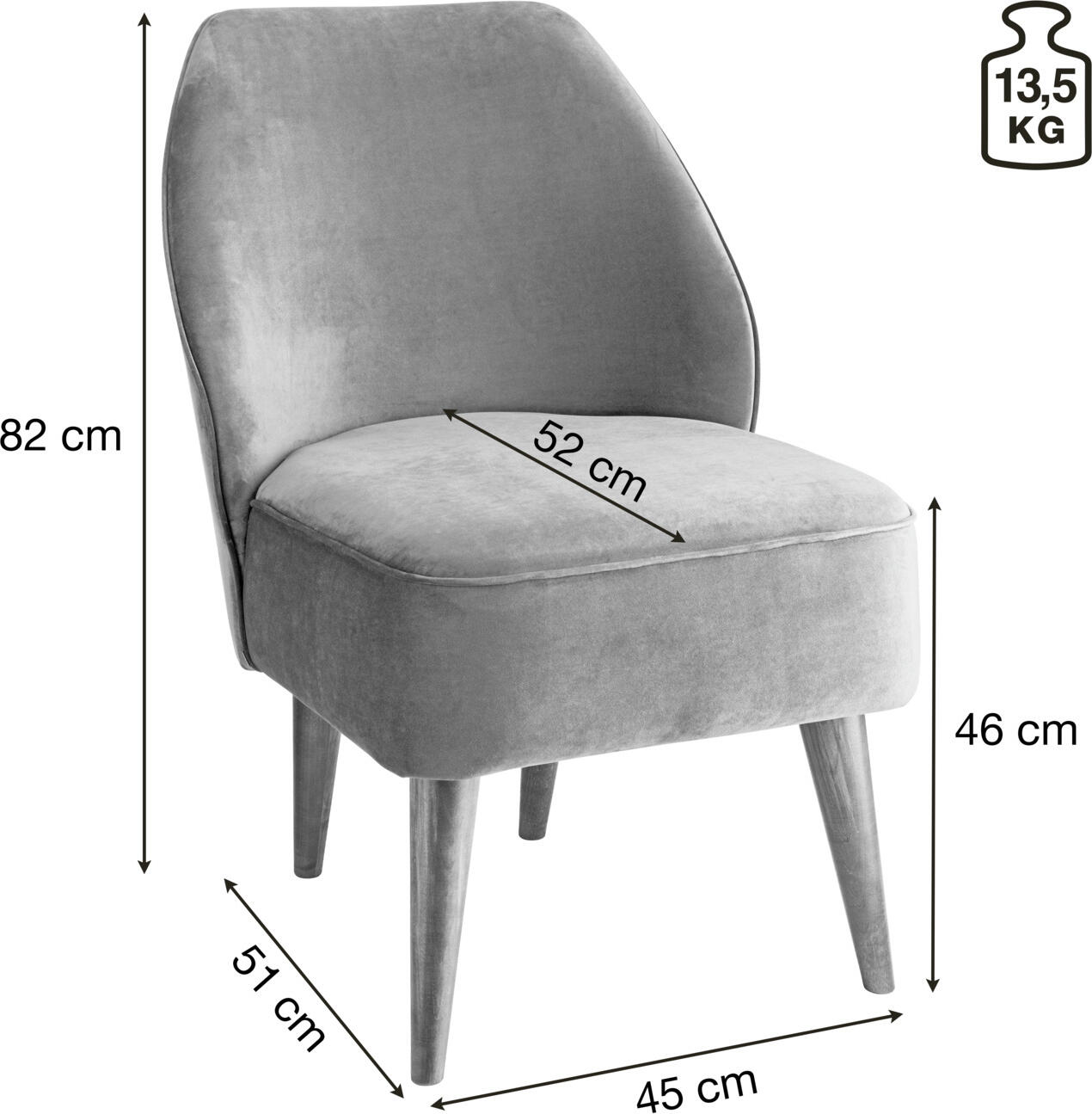 Fotoliu Lounge VEGA Lasse Velvet, Catifea Poliester Stil Modern Clasic, Suspendare No-Sag, Ignifug, 54x60x82 cm, Suporta pana la 160 kg