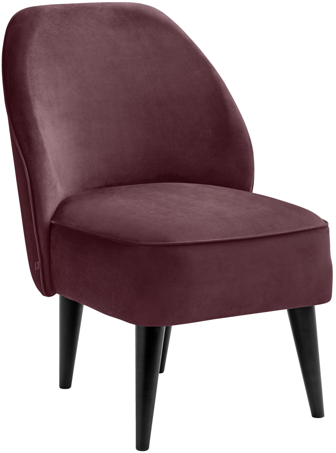 VEGA LUSINI Solutions GmbH Lounge armchair Lasse velvet Loungesessel Lasse Samt Lounge armchair Lasse velvet; 54x60x82 cm (WxDxH); seat violet Loungesessel Lasse Samt; 54x60x82 cm (BxTxH); Sitz violett Modern armchair made of velvet fabric (100% polyester). High seating comfort. Abrasion resistant and fire retardant. Only suitable for indoor use. Please order matching sofa at the same time. Foot set not included. Please order separately. Moderner Sessel aus Samtstoff (100 % Polyester). Hoher Sitzkomfort. Abriebfest und feuerhemmend. Nur für den Innenbereich geeignet. Passendes Sofa gleich mitbestellen. Fuß-Set nicht im Lieferumfang enthalten. Dieses bitte separat dazu bestellen.