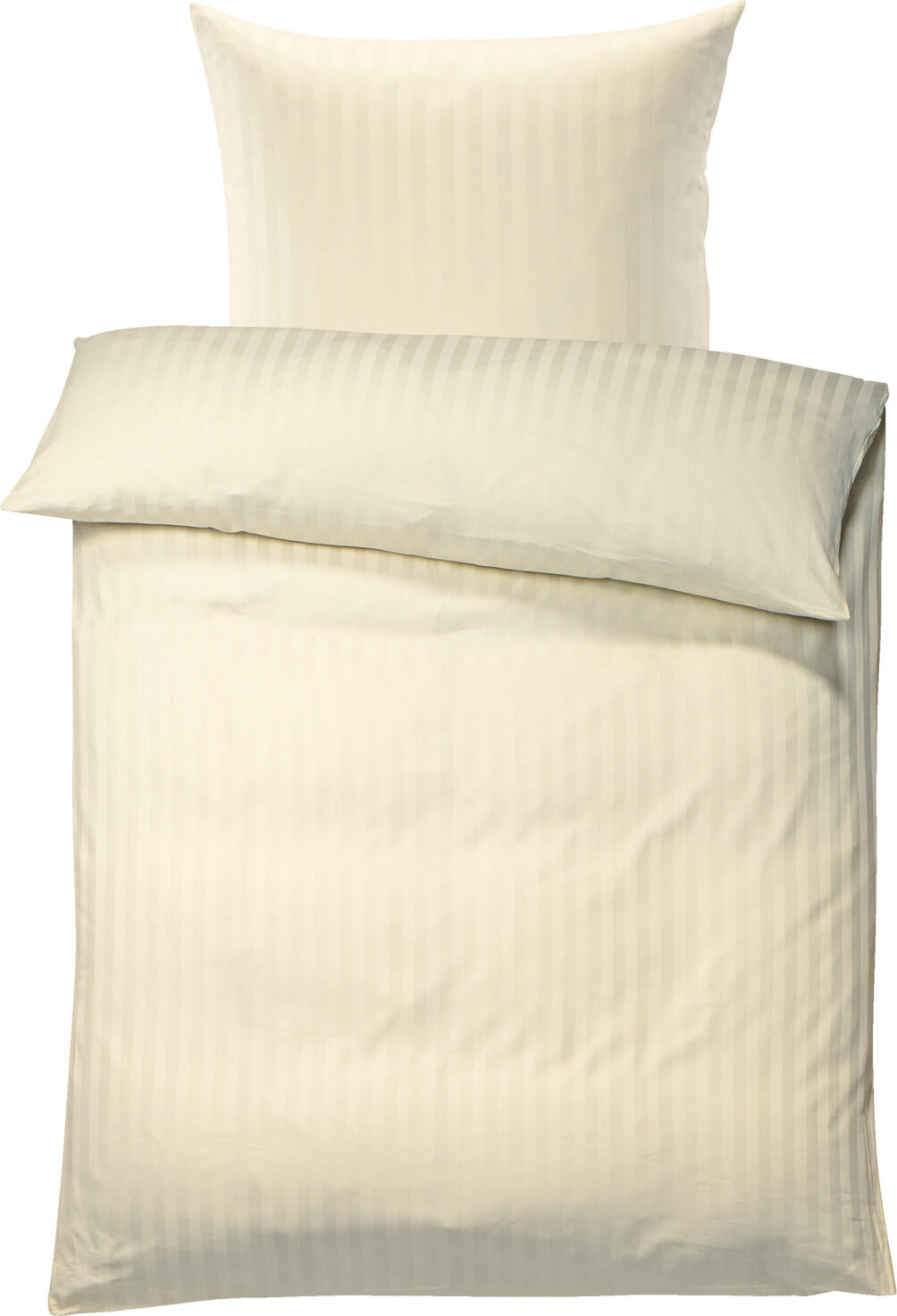 PULSIVA LUSINI Solutions GmbH Bed linen sets Satina 20 mm Bettwäsche-Sets Satina 20 mm Bed linen sets Satina 20 mm; 155x220 cm (WxL), 80x80 cm (LxW); champagne Bettwäsche-Sets Satina 20 mm; 155x220 cm (BxL), 80x80 cm (LxB); champagner 100% cotton. Weight approx. 120 g/m². Classic bed linen with classic stripe design (20 mm). With hotel closure. Fits after the first wash. Thread Count (TC) -thread density: 207 threads per inch. Weave: Satin 100 % Baumwolle. Gewicht ca. 120 g/m². Klassische Bettwäsche mit klassischem Streifen-Design (20 mm breit). Mit Hotelverschluss. Passt nach der ersten Wäsche. Thread Count (TC) -Fadendichte: 207 Fäden je Inch Webart: Satin