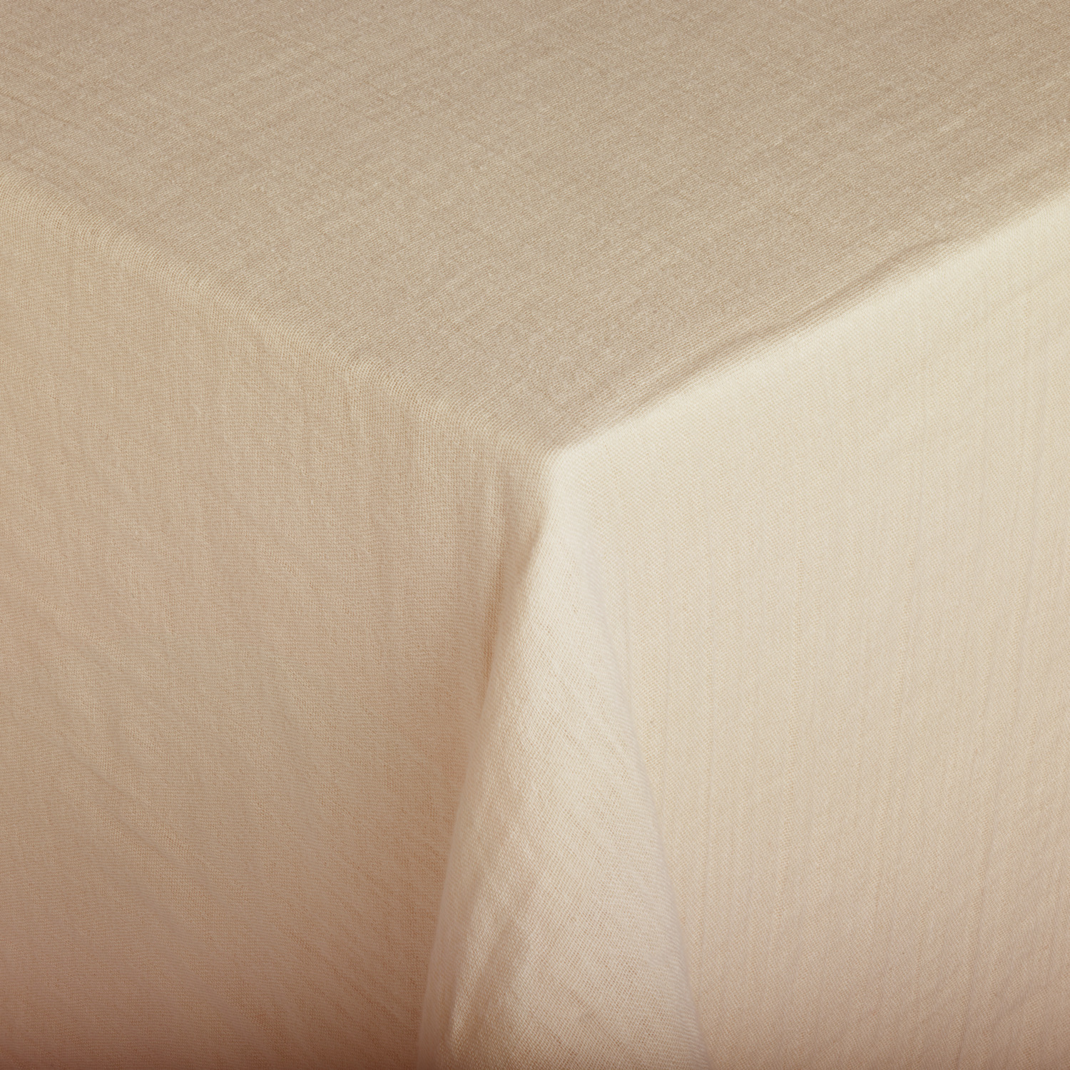 Fața de masă LUSINI Solutions GmbH Silena, 100% Bumbac Muselin Moale, 80x80 cm Pătrată, Bej, Fără Călcat Efect Crinkle, OEKO-TEX Standard 100