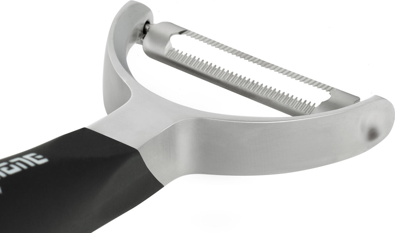 Microplane Professional Y Peeler, Serrated Stainless Steel Double Blade, Ergonomic Non-Slip Soft-Touch Handle, Y-Shaped Vegetable Peeler, 16.4 x 7.5 x 2.5 cm