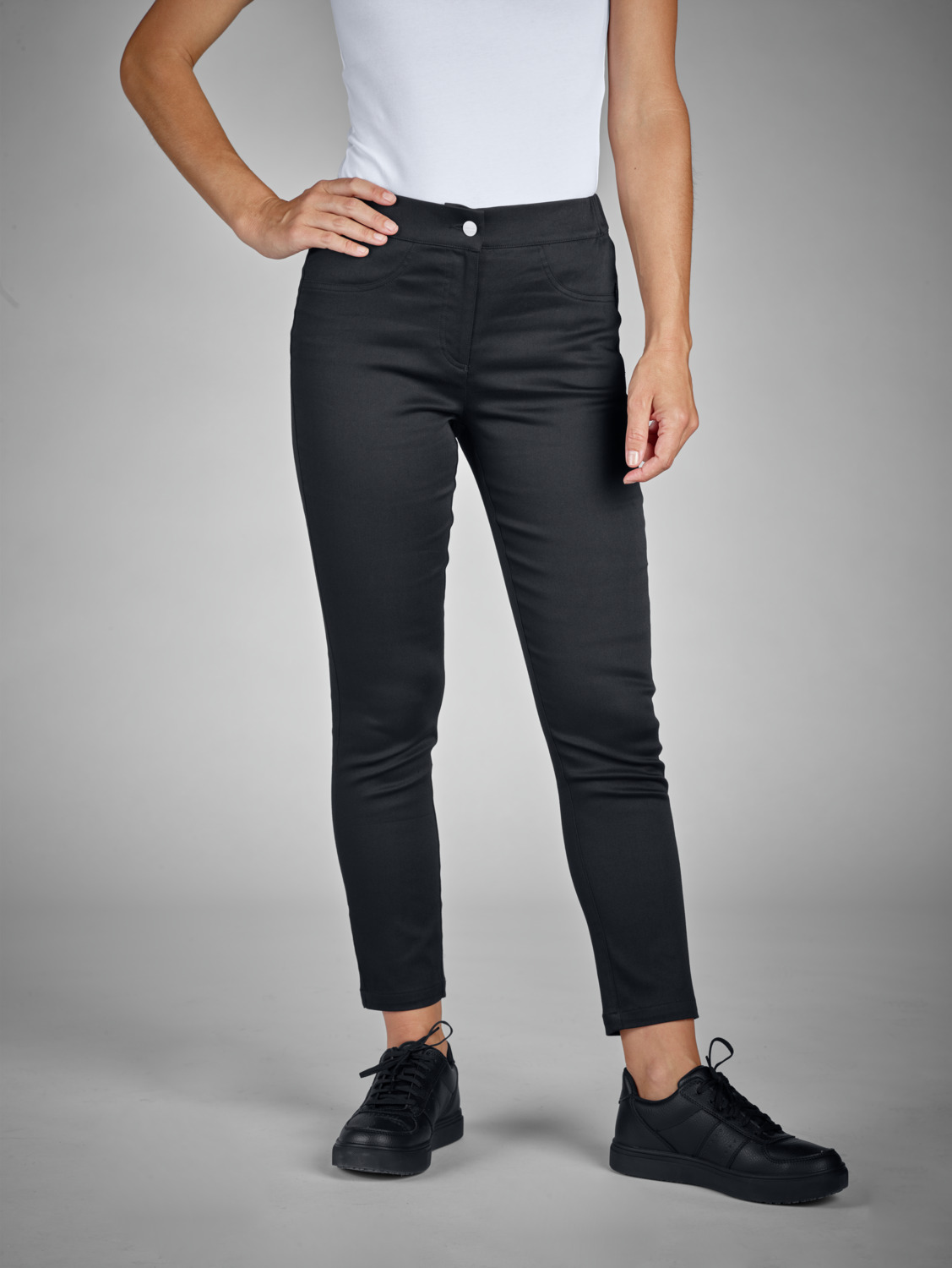 Jobeline Ellie 7/8 Women's Slim Fit Trousers, 69% Cotton 28% Polyester 3% Elastane, Elasticated Waist, OEKO-TEX Standard 100, Easy-care