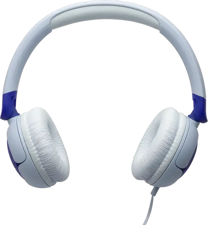 Casca JBL Junior 320 (JR320) On-Ear cu Fir pentru Copii, Albastru și Alb, Difuzoare Dinamice de 32mm, Limitare Volum 85dB, Microfon Integrat, Design Pliabil, Jack 3.5mm