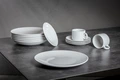 Pulsiva Coffee Cup Coupe, White Porcelain, 190 ml, Dishwasher and Microwave Safe, Stackable, Set of 6 Pieces