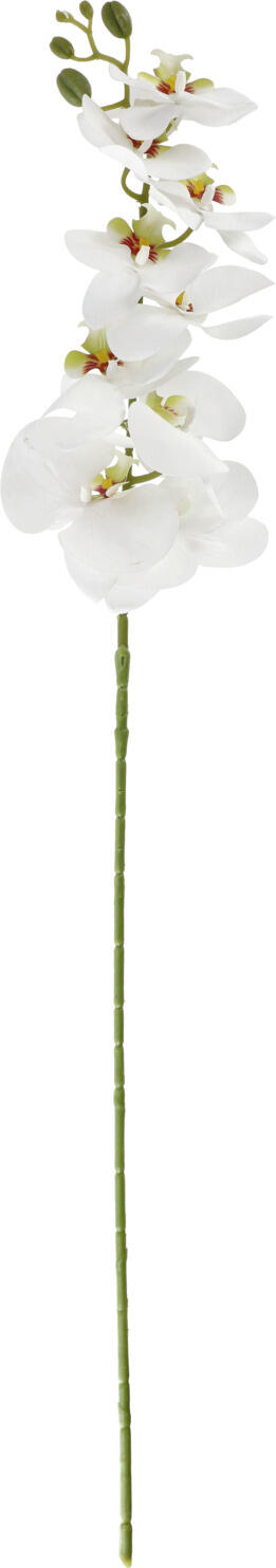 Planta decorativa artificiala VEGA Orchid branch Macey, 83 cm, Alb/Verde, Mix de materiale, Evergreen fara intretinere pentru interior si exterior protejat, 1 bucata