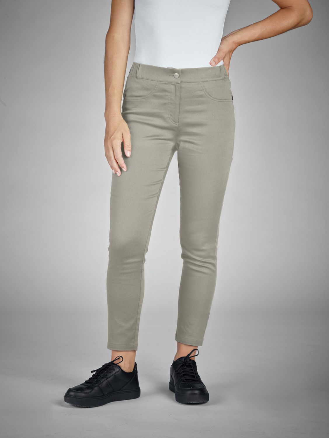 Jobeline Ellie 7/8 Women's Trousers, Fitted Cut, Cotton-Polyester-Elastane Blend, Elasticated Side Waistband, OEKO-TEX Standard 100, Size 54