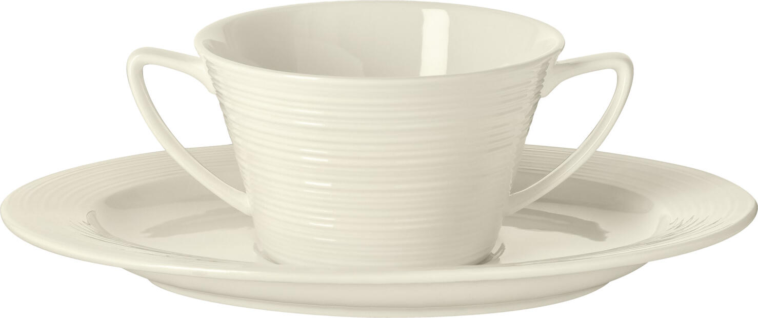 VEGA LUSINI Solutions GmbH Small bowl saucer Skyline oval Schälchen-Untertasse Skyline oval Small bowl saucer Skyline oval; 22.5x15.5 cm (LxW); cream white; oval; 6 piece / pack Schälchen-Untertasse Skyline oval; 22.5x15.5 cm (LxB); cremeweiß; oval; 6 Stück / Pack Cream colored bone china bowl saucer with relief. Modern design. High resistance. Brilliant glaze. Dishwasher safe and microwaveable. Cremefarbenes Schälchen-Untere aus Bone-China mit Relief. Modernes Design. Hohe Widerstandsfähigkeit. Brillante Glasur. Spülmaschinenfest und mikrowellengeeignet.