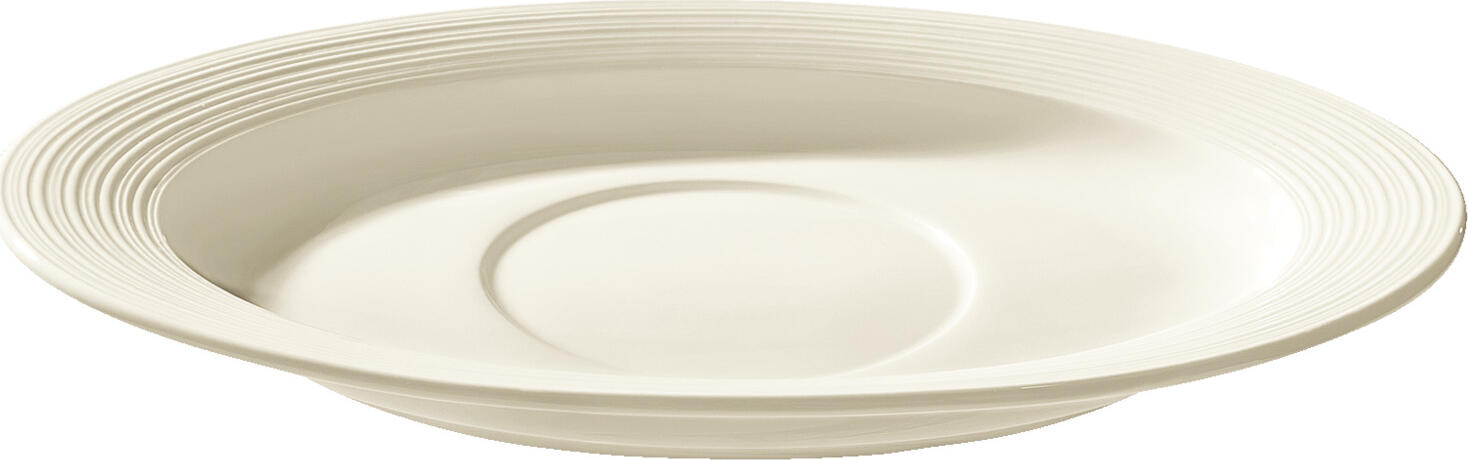 VEGA LUSINI Solutions GmbH Small bowl saucer Skyline oval Schälchen-Untertasse Skyline oval Small bowl saucer Skyline oval; 22.5x15.5 cm (LxW); cream white; oval; 6 piece / pack Schälchen-Untertasse Skyline oval; 22.5x15.5 cm (LxB); cremeweiß; oval; 6 Stück / Pack Cream colored bone china bowl saucer with relief. Modern design. High resistance. Brilliant glaze. Dishwasher safe and microwaveable. Cremefarbenes Schälchen-Untere aus Bone-China mit Relief. Modernes Design. Hohe Widerstandsfähigkeit. Brillante Glasur. Spülmaschinenfest und mikrowellengeeignet.