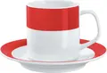 PULSIVA LUSINI Solutions GmbH Coffee Mug Set of 6, White Porcelain with Blue Rim, 245 ml, Dishwasher and Microwave Safe, Robust for Catering