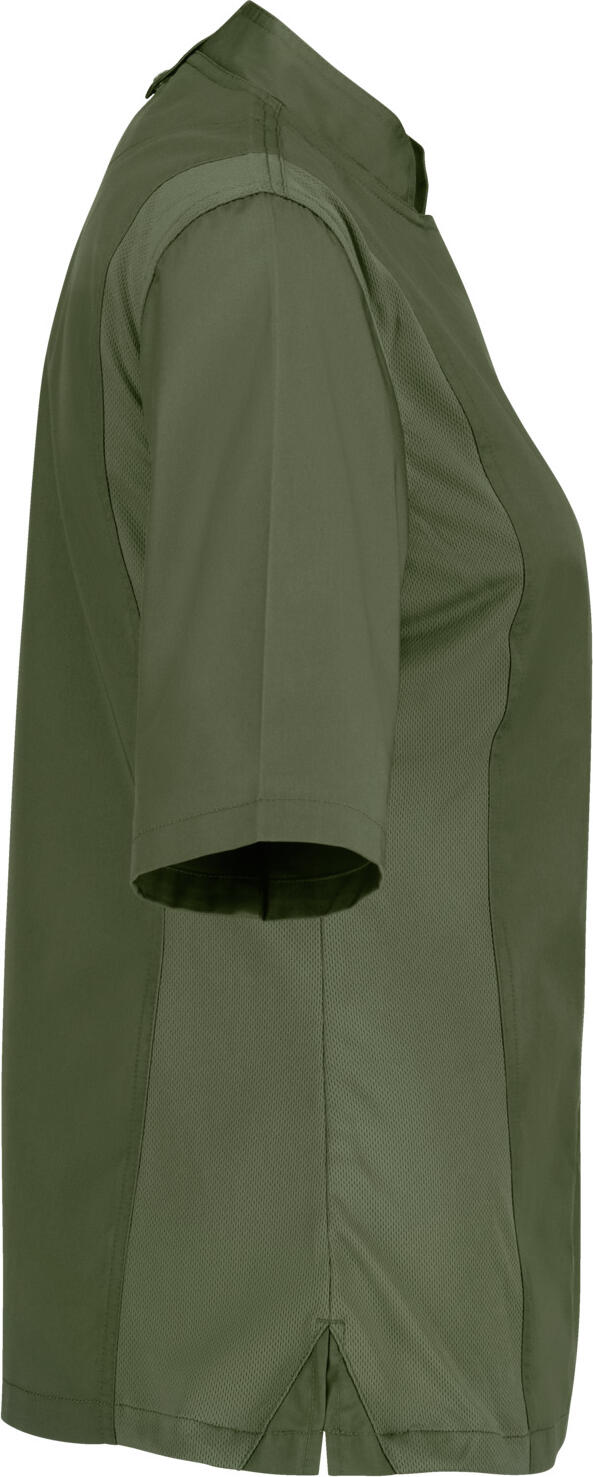 Jobeline Carter Women's Short-Sleeved Chef Jacket, 65% Polyester 35% Cotton, Breathable Mesh Inserts, Regular Fit, OEKO-TEX Certified