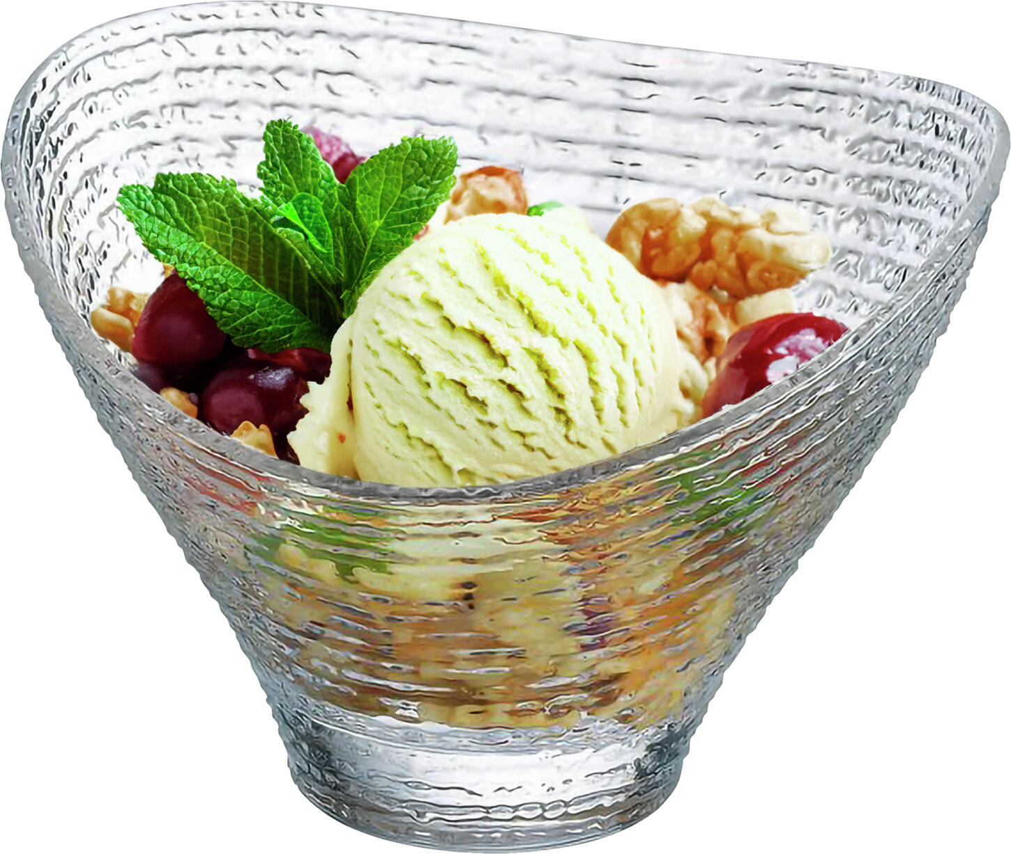 Arcoroc Arc France SAS Ice cream cup Jazzed Frozen glass bowl Eisbecher Jazzed Frozen Glasschale Ice cream cup Jazzed Frozen glass bowl; 14x9 cm (ØxH); transparent; 6 piece / pack Eisbecher Jazzed Frozen Glasschale; 14x9 cm (ØxH); transparent; 6 Stück / Pack The glass bowl with a ribbed exterior offers ideal conditions for professional guest service: robustness, hygiene and an elegant, non-slip surface make it a reliable choice for ice cream parlours, restaurants and buffets in hotels and community catering. With a capacity of 250ml, it is suitable for ice cream counters as well as for desserts and cold starters. This bowl combines sturdy construction with stylish design. The ribbed exterior ensures a pleasant feel, good grip even with wet hands and a high-quality look at any table. Made of high-quality glass, it fulfils the requirements of professional catering, is dishwasher-safe and supports efficient processes in daily service. Fluted outer surface for an ideal grip and elegant look Robust glass design: durable in daily catering use Dishwasher-safe Versatile use: ice cream cups, desserts, appetiser portions Suitable for ice cream parlours, restaurants, hotels, buffets, catering Die Glasschale mit geriffelter Außenseite bietet ideale Voraussetzungen für die professionelle Gästebetreuung: Robustheit, Hygiene und eine elegante, griffige Oberfläche machen sie zur zuverlässigen Wahl für Eisdielen, Restaurants und Buffets in Hotellerie und Gemeinschaftsgastronomie. Mit einem Fassungsvolumen von 250ml eignet sie sich sowohl für Eistheken als auch für Desserts und kalte Vorspeisen. Diese Schale verbindet stabile Bauweise mit stilvollem Design. Die geriffelte Außenseite sorgt für eine angenehme Haptik, gute Griffigkeit auch bei feuchten Händen und eine hochwertige Optik an jedem Tisch. Hergestellt aus hochwertigem Glas erfüllt er die Anforderungen professioneller Gastronomie, ist spülmaschinengeeignet und unterstützt effiziente Abläufe im täglichen Service. Geriffelte Außenoberfläche für ideale Griffigkeit und edle Optik Robustes Glasdesign: langlebig im täglichen Gastronomieeinsatz Spülmaschinenfest Vielseitig einsetzbar: Eisbecher, Desserts, Vorspeisenportionen Geeignet für Eisdielen, Restaurant, Hotel, Buffet, Catering