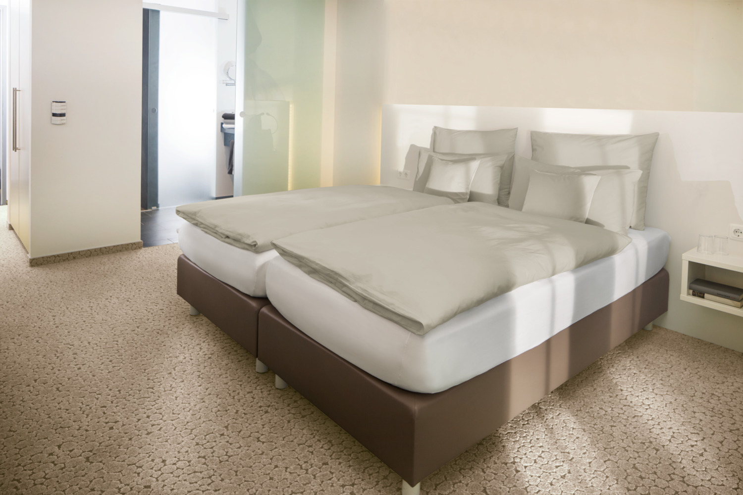 Husa Perna LUSINI Solutions Ravenna, 100% Bumbac Renforce Linon, 65x100 cm, Gri Piatra, Închidere Tip Hotel, Certificare OEKO-TEX Standard 100