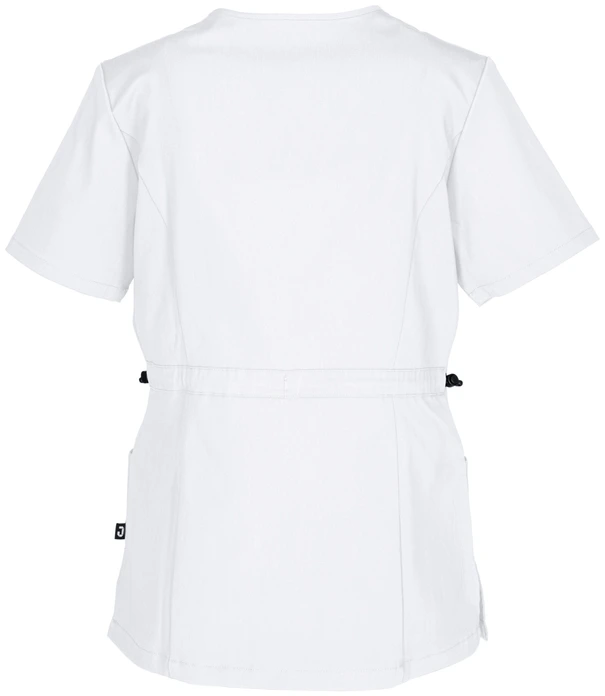 Jobeline Verona Women's Tunic, V-Neck Short Sleeve Medical Scrub, Lyocell Tencel Blend, Adjustable Waist, Two Patch Pockets, Breathable and Durable