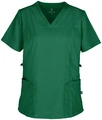 Женская медицинская туника Jobeline Verona, V-образный вырез, короткий рукав, Lyocell Tencel и полиэстер, регулируемая талия, дышащий материал