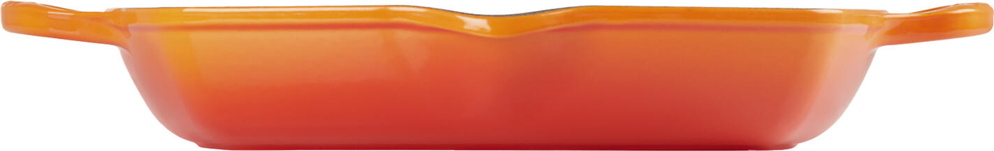 Tiga Grill Patrata Le Creuset Signature, Fonta Emailata, 30 x 30 cm, Email Portocaliu, Compatibila cu Inductie, Fabricata in Franta
