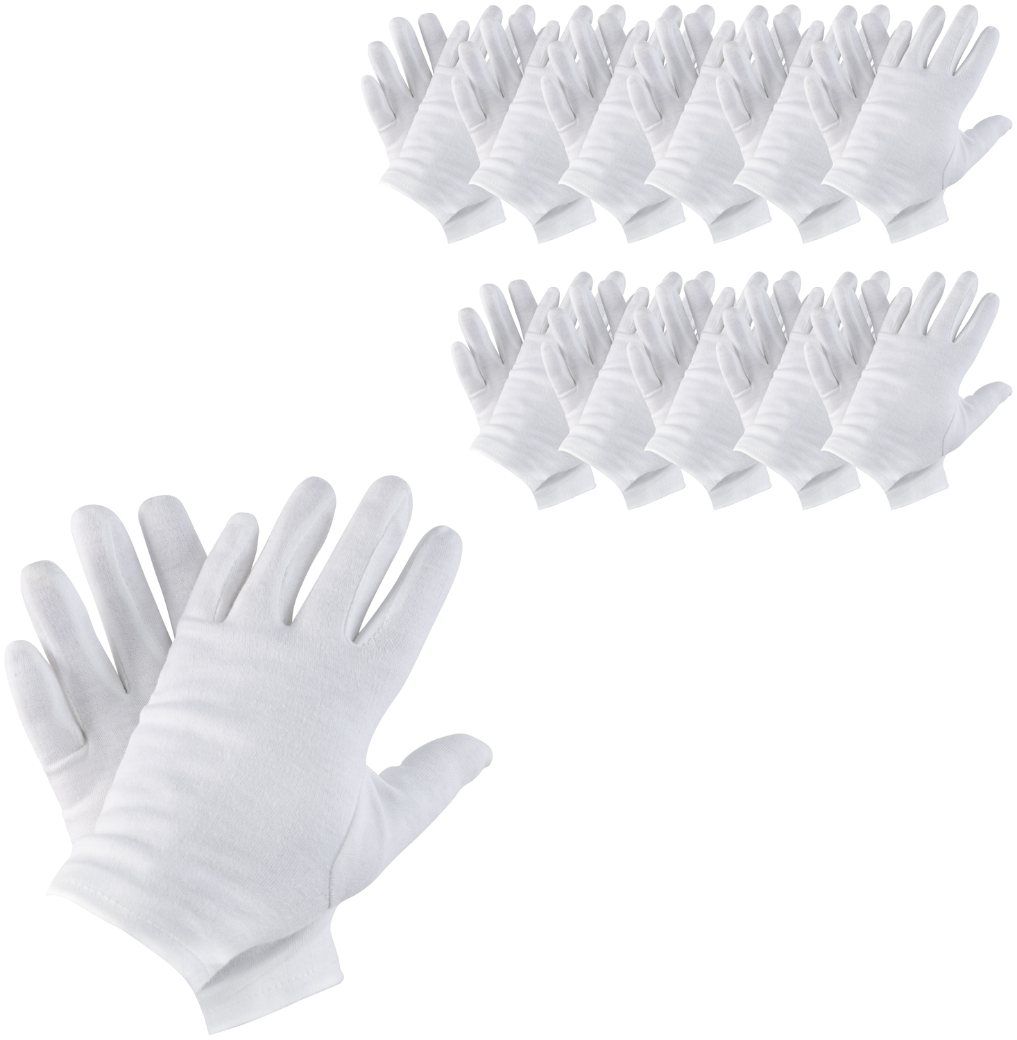 Hygostar Cotton glove Blanc Baumwoll-Handschuh Blanc Cotton glove Blanc; Size S, 23 cm (L); white; 12 pair / pack Baumwoll-Handschuh Blanc; Kleidergröße S, 23 cm (L); weiß; 12 Paar(e) / Pack High quality, fine cotton glove made of cotton blend 60 % cotton, 40 % polyester in medium weight. Versatile glove as a cover glove, for the confectionery, chocolatiers, pastry shops, catering and service. For warehouse, assembly, industry and packaging work. As a warming under-glove for cleaning or puncture protection gloves. High wearing comfort, very good fit due to supple jersey. Breathable. Allergy-free and washable at 60°C. Meets the standards: CAT 1, CE PSA VO (EU) 2016-425. Hochwertiger, feiner Baumwollhandschuh aus Baumwoll-Gemisch 60 % Baumwolle, 40 % Polyester in mittelschwerer Ausführung. Vielseitig einsetzbar Handschuh als Eindeckhandschuh, für die Confiserie, Chocolatiers, Konditoreien, Catering und Service. Für Lager, Montage, Industrie und Verpackarbeiten. Als wärmender Unterziehhandschuh für Reinigungs- oder Stechschutzhandschuhe. Hoher Tragekomfort, sehr gute Passform durch anschmiegsames Jersey. Atmungsaktiv. Allergiefrei und waschbar bei 60°-Wäsche. Erfüllt die Normen: CAT 1, CE PSA VO (EU) 2016-425.