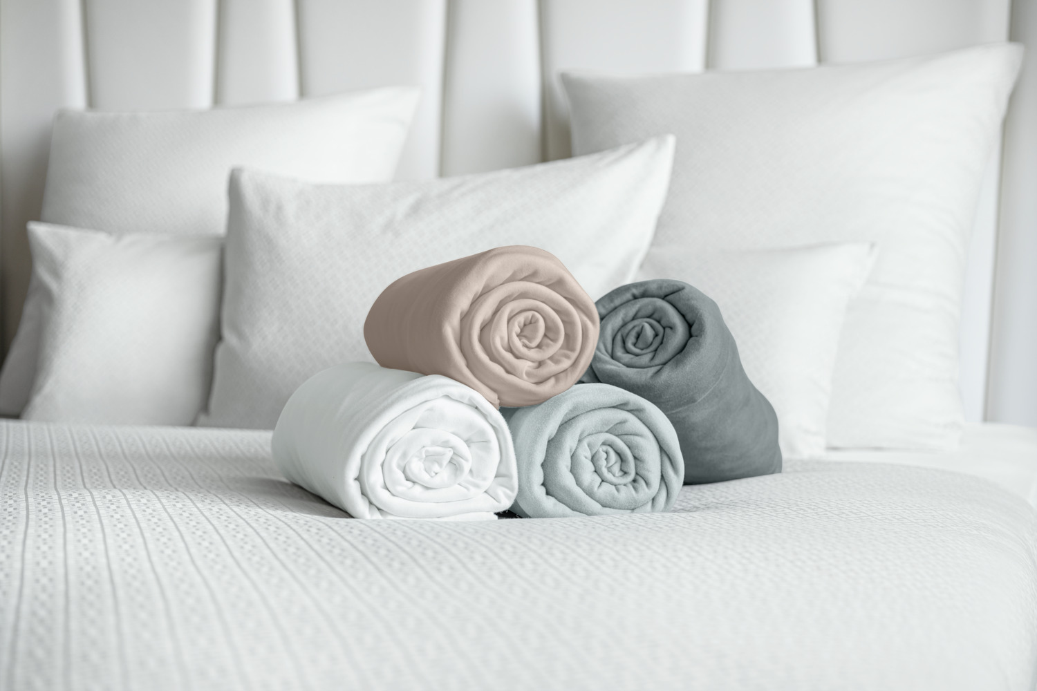 Husa Saltea LUSINI Solutions GmbH Louisianna, 100% Bumbac Interlock Double Jersey, 140-160x190-200 cm, Argintiu, OEKO-TEX Standard 100, Fara Calcat