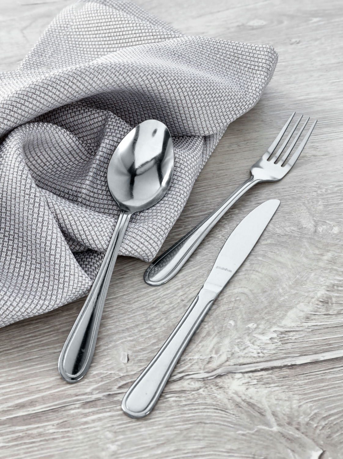 Pulsiva Aachen Table Spoon Set of 60 Pieces, 18/0 Chrome Stainless Steel, Mirror Polished, 18.7 cm, Silver, Dishwasher Safe, Catering Grade