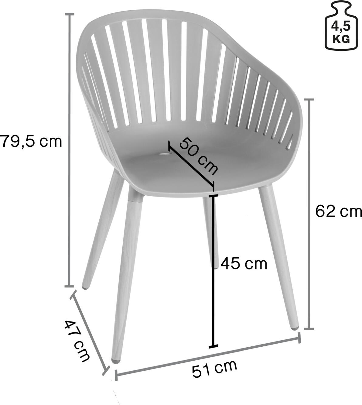 Set de mobilier exterior Vega Gimani de 5 piese, 1 masa 130x80x72cm si 4 scaune, picioare din aluminiu vopsit electrostatic aspect lemn, blat Duraboard, Negru