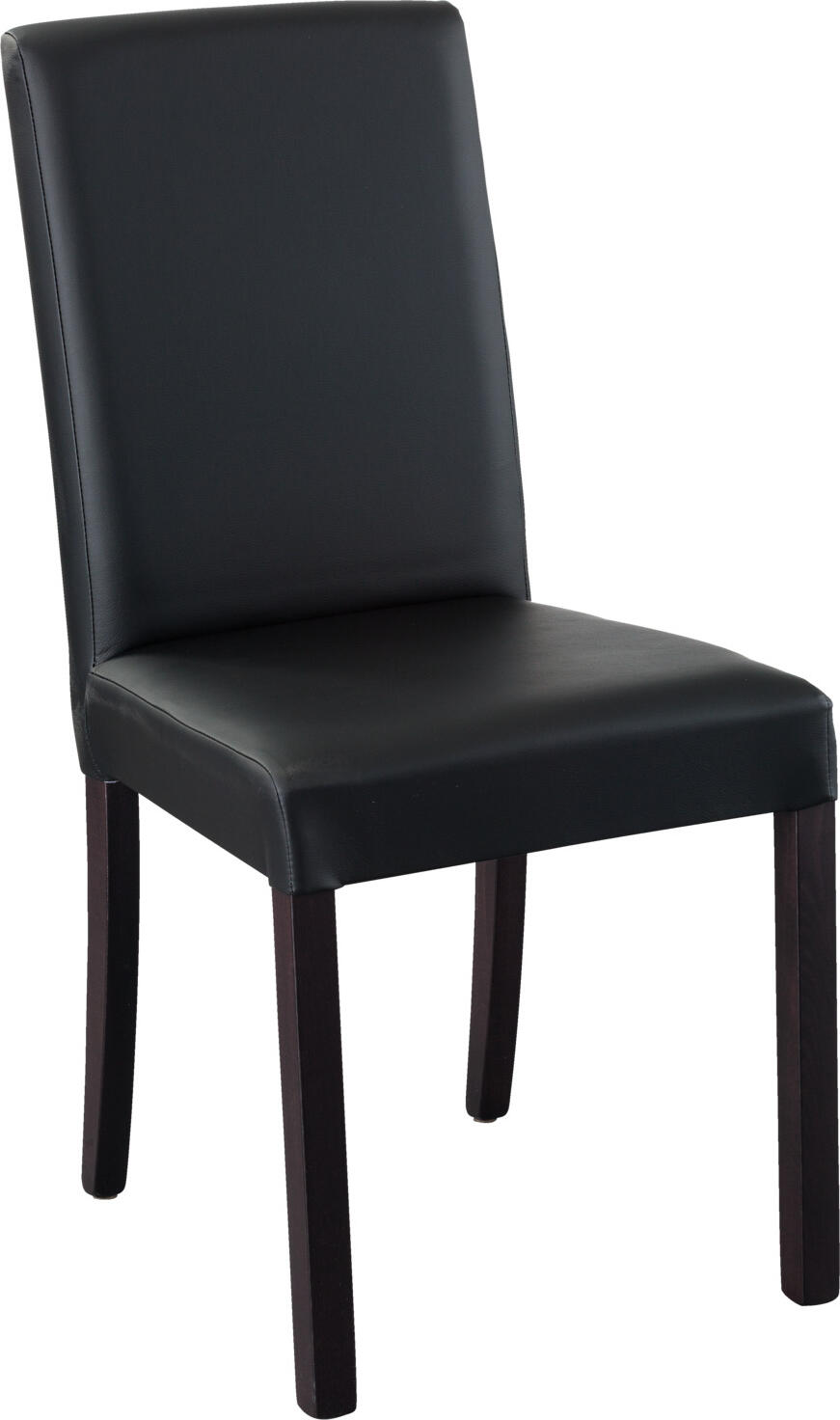 PULSIVA Famous Upholstered Chair Set of 2, Black Imitation Leather, Solid Beech Wood Frame, 45x54x90 cm, FSC-certified, Max Load 120 kg