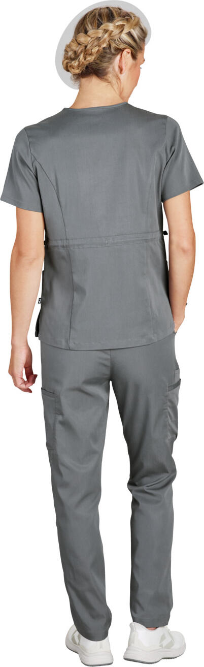 Женская туника Jobeline Verona, V-образный вырез, короткий рукав, смесь Lyocell Tencel, регулируемая талия, 2 накладных кармана, дышащая ткань