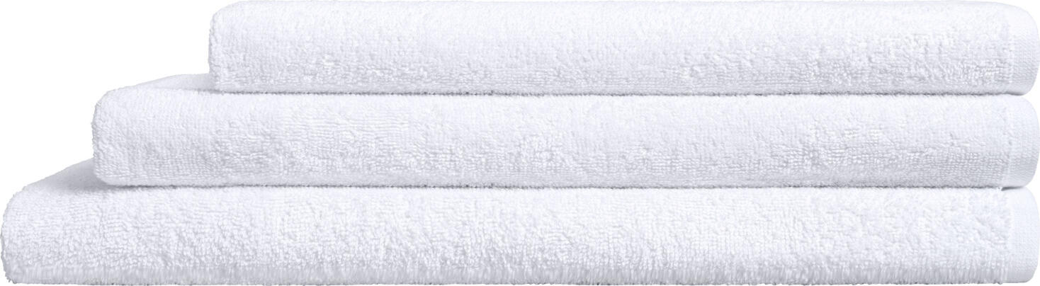 Set de 5 prosoape de dus LUSINI Solutions GmbH Classico, 100% bumbac Walk Terry, 70x140 cm, Alb, OEKO-TEX Standard 100, rezistente la fierbere si clor