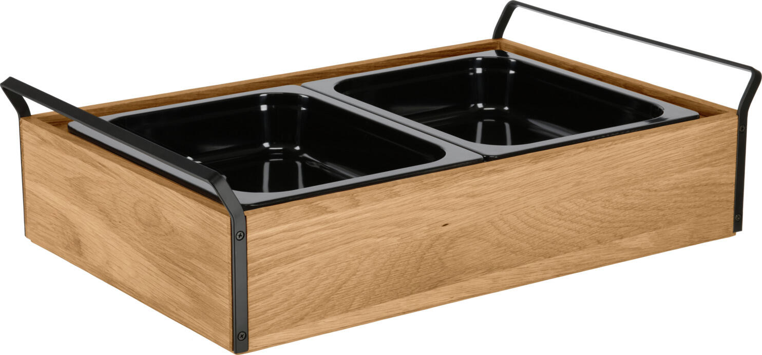 Containor GN 1/2 VEGA, Melamină, Negru, 3400 ml, 32.5x26.5x6.5 cm, Sigur pentru Alimente, Stivuibil, Rezistent la Impact, Lavabil în Mașina de Spălat Vase