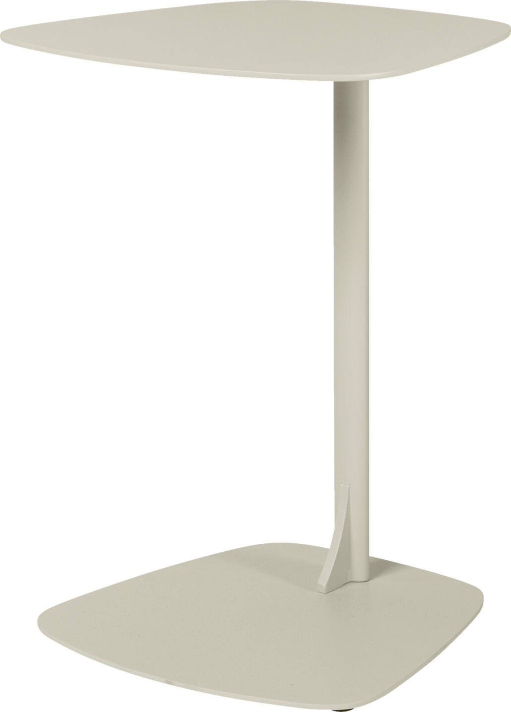 VEGA Taro Outdoor Side Table, Sand/Beige, Weatherproof UV-Resistant Aluminum, Minimalist Slim Design, 40 x 39 x 53 cm