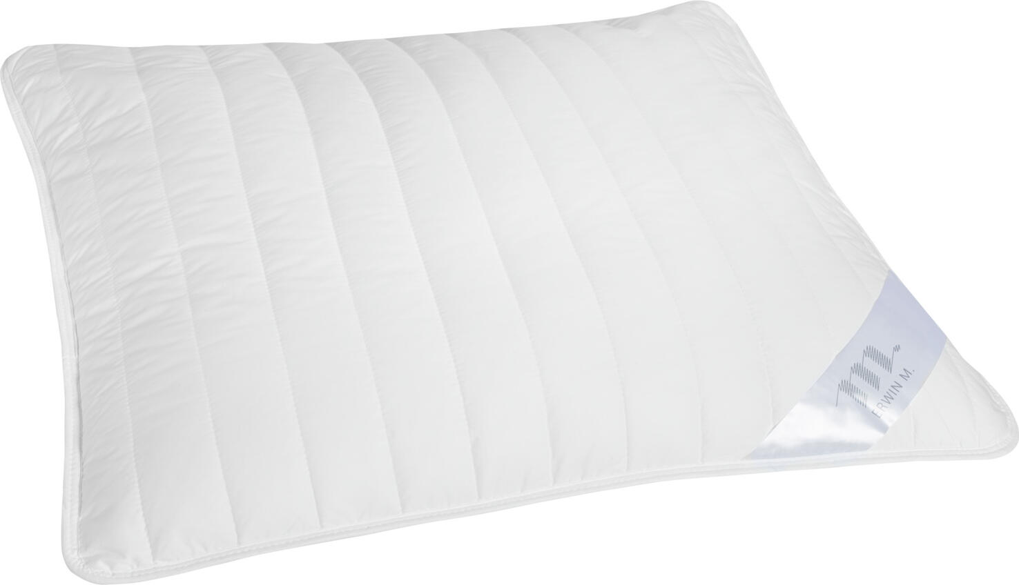 Erwin M. Larentina Sleeping Pillow, 65 x 65 cm, 3M Thinsulate Climate Fiber Filling, 100% Cotton Cover, Breathable and Hypoallergenic, White