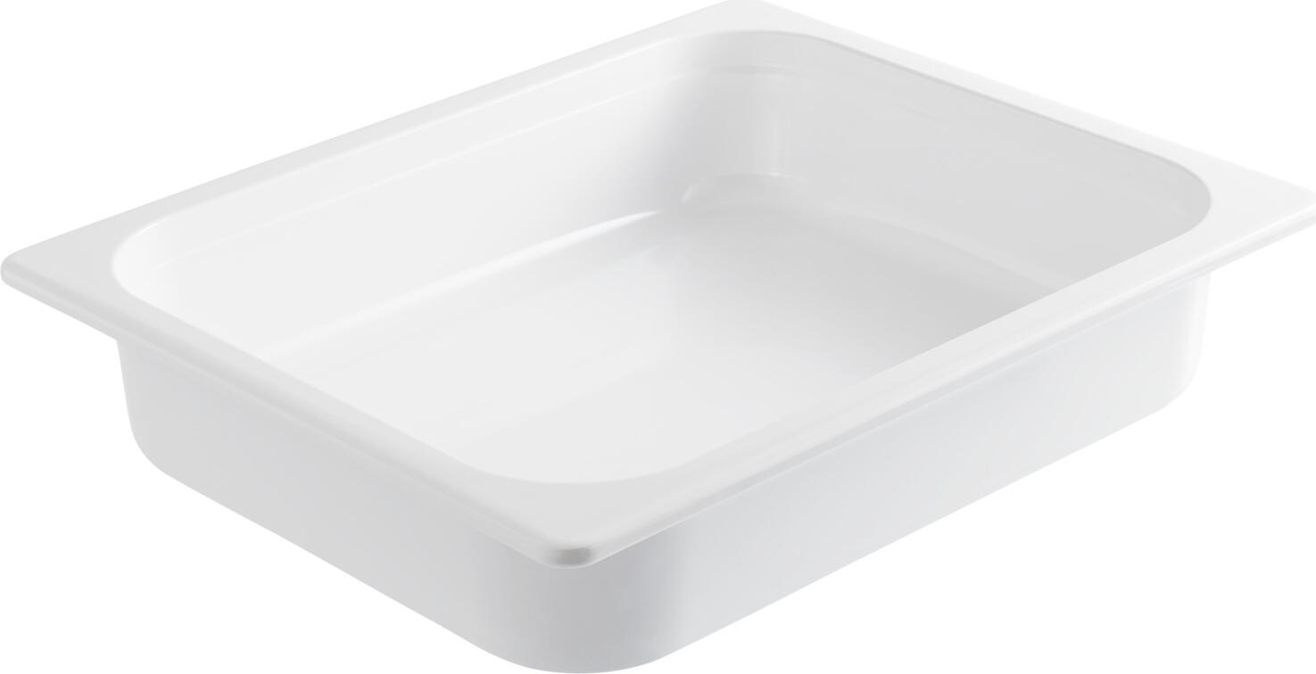 Containor GN 1/6 VEGA, 3.4L Tritan Copolyester, Alb, Rezistent la Socuri, Fara BPA, Sigur pentru Alimente, -40 la +90 °C, Lavabil in Masina de Spalat