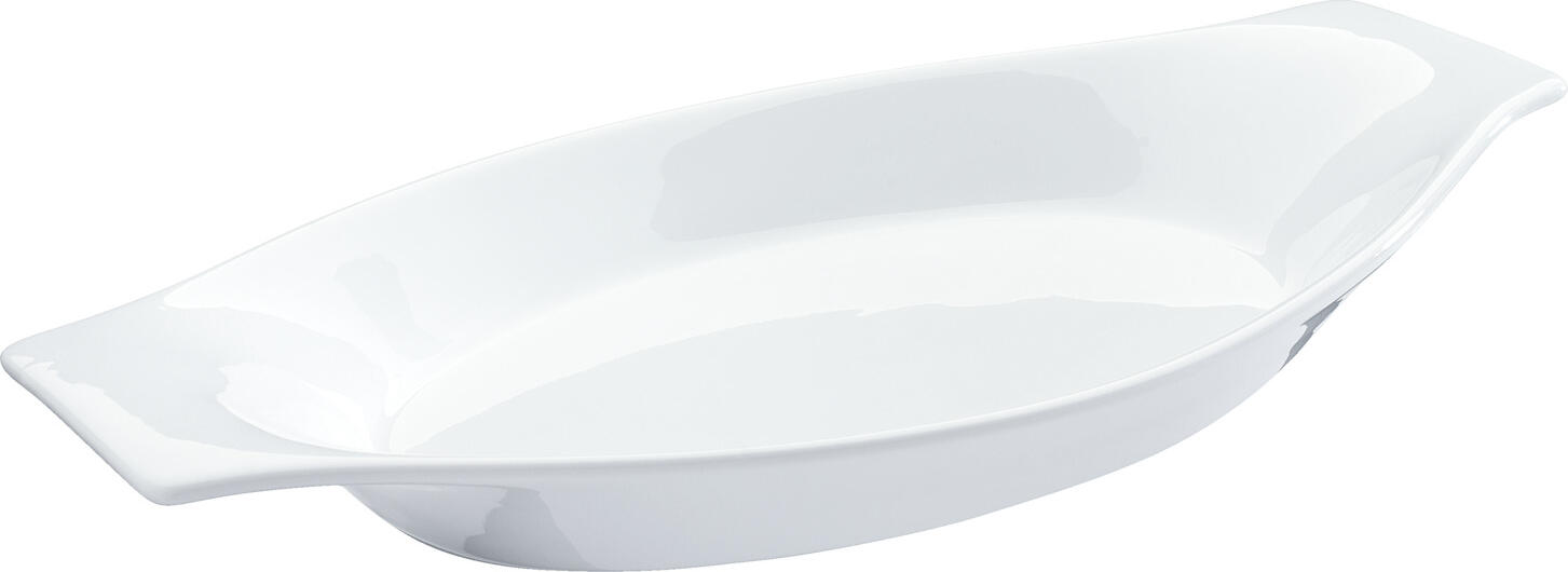 PULSIVA LUSINI Solutions GmbH Baking dish Carte Auflaufform Carte Baking dish Carte; 540 ml, 30.5x17x3.5 cm (LxWxH); white; 4 piece / pack Auflaufform Carte; 540 ml, 30.5x17x3.5 cm (LxBxH); weiß; 4 Stück / Pack Classic shape made of white porcelain. With handles. Ovenproof up to 200   °C. Stackable, dishwasher safe and microwaveable. Weiße Gratinform aus Porzellan. In verschiedenen Größen. Spülmaschinenfest und mikrowellengeeignet. Backofenfest bis 200° C.