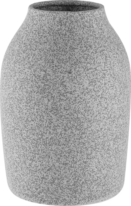 Vaza Vega Matha, Vaza Decorativa din Ceramica Gri cu Aspect de Piatra Naturala Peticata, 18x25.5 cm, pentru Flori Uscate