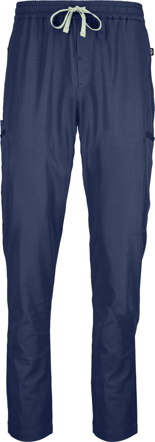 Pantaloni barbati Jobeline Pesaro, din Lyocell Tencel si Poliester, croiala Regular Fit, respirabili, cu talie elastica si buzunare cargo, Navy