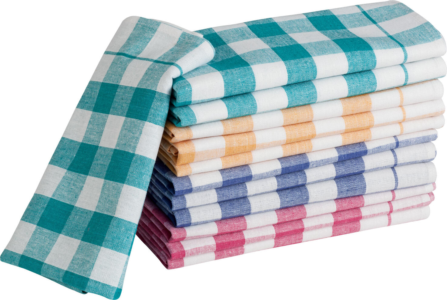 PULSIVA LUSINI Solutions GmbH Tea towels Vilm Geschirrtücher Vilm Tea towels Vilm; 50x70 cm (WxL); multicolored; rectangular; 12 piece / pack Geschirrtücher Vilm; 50x70 cm (BxL); mehrfarbig; rechteckig; 12 Stück / Pack 100% cotton. Weight approx.145 g/m². Tea towel with check design. Supplied in a pack of three each red, blue, green and orange tea towels. 100 % Baumwolle. Gewicht ca.145 g/m². Geschirrtuch mit Karodesign. Lieferung im Pack mit jeweils drei roten, blauen, grünen und orangen Geschirrtüchern.