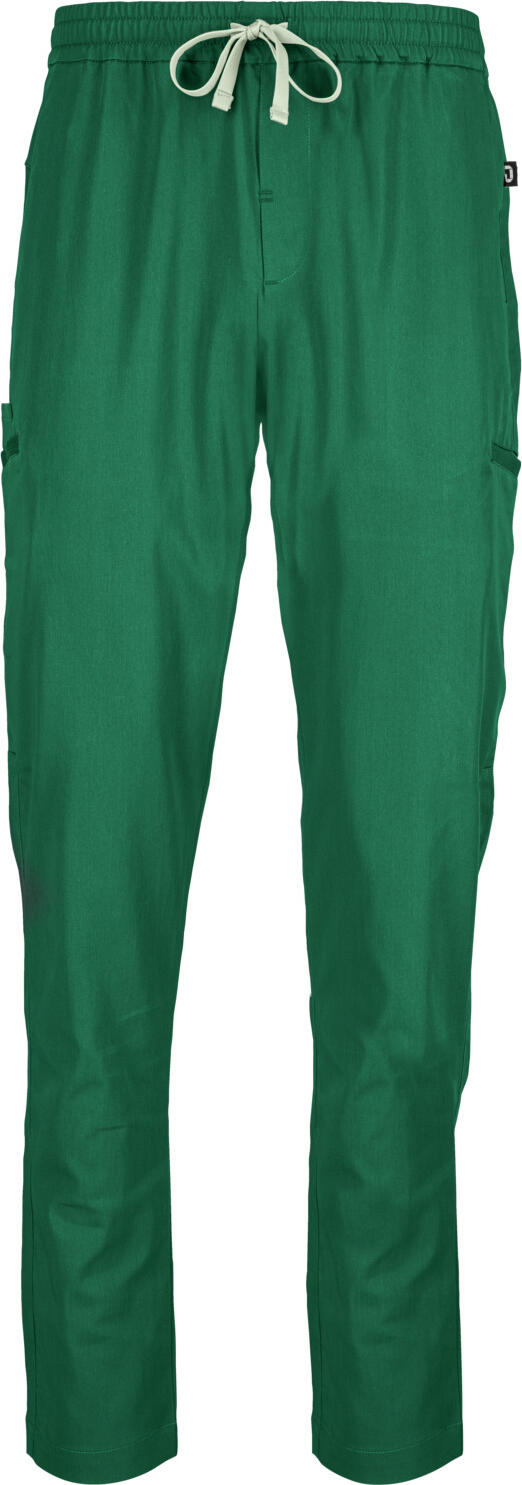 Jobeline Pesaro Men's Work Trousers, Lyocell Tencel and Polyester Blend, Regular Fit with Elastic Waist and Cargo Pockets, Green