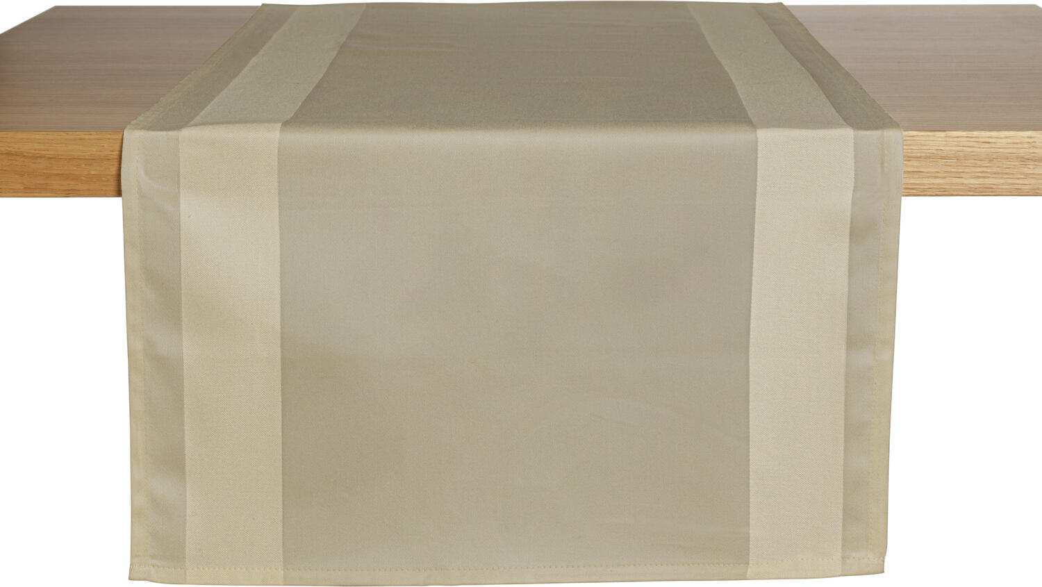 LUSINI Solutions GmbH Ambiente Table Runner Set of 2, 100% Cotton Damask, 40x130 cm, Taupe, Mercerized Satin Weave, OEKO-TEX Standard 100