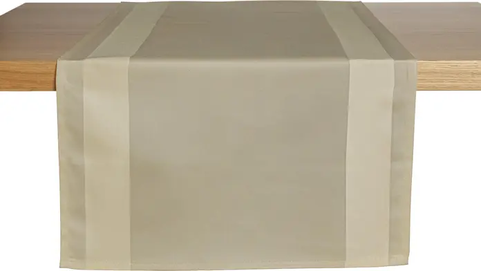 LUSINI Solutions GmbH Ambiente Table Runner Set of 2, 100% Cotton Damask, 40x130 cm, Taupe, Mercerized Satin Weave, OEKO-TEX Standard 100