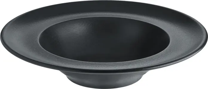 VEGA Masca Porcelain Pasta Plates, Black, 26.5 cm Diameter, Wide Rim, Dishwasher and Microwave Safe, Set of 6