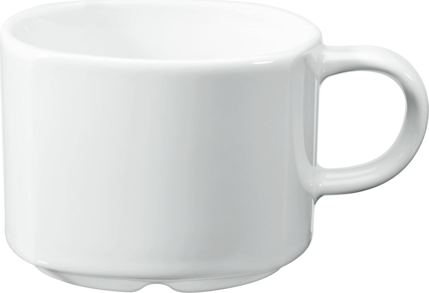 VEGA Melbourne Coffee Cup Set of 6, White Porcelain, 180 ml, Robust Stackable Design, Dishwasher and Microwave Safe