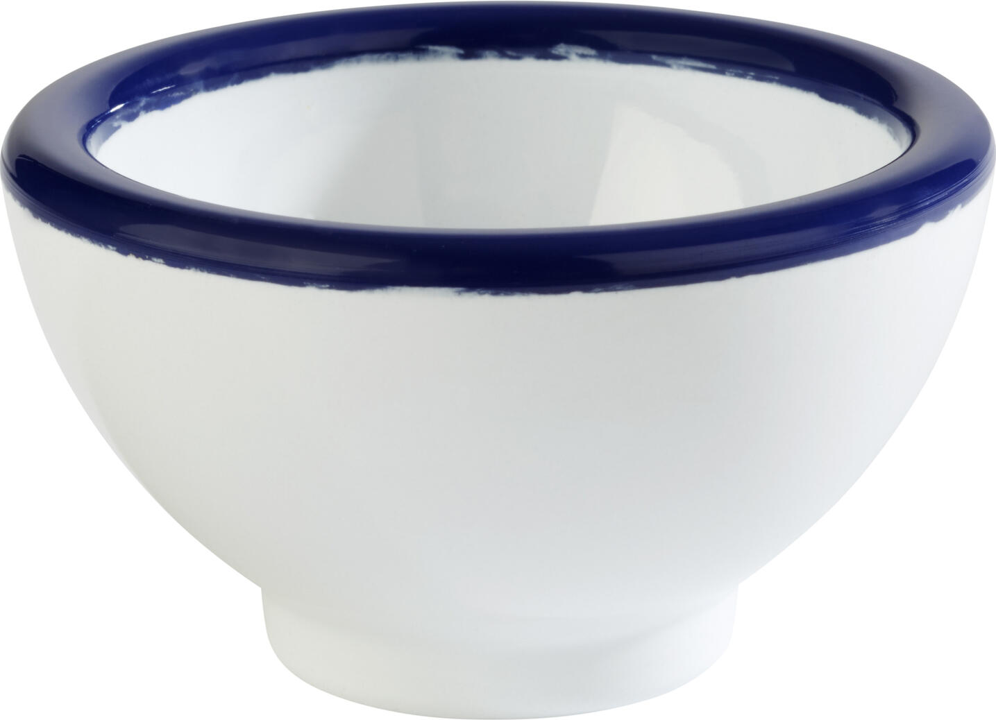 APS Bowl Pure Melamine Serving Bowl, 20 ml, 5.5x4 cm, White with Blue Rim, Dishwasher Safe, Stackable Gastronomy Bowl